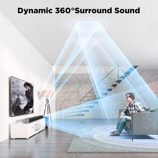 Soundbar voor TV - Home audio - Film en muziek - 80W volumeboost - 2-in-1 ontwerp - Zwart — afbeelding 4