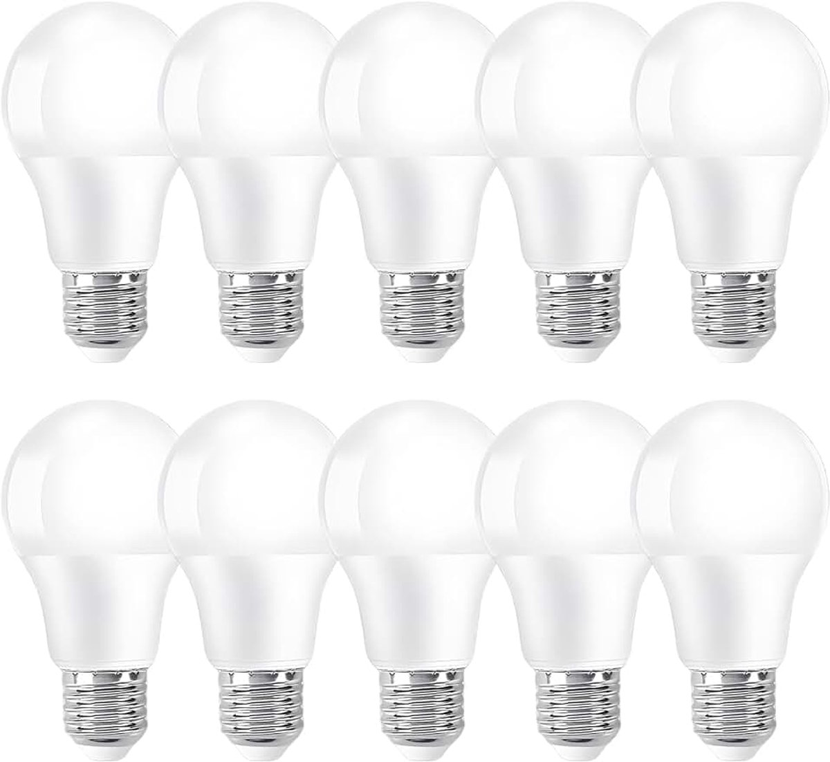 Ledlampen, 3 W komt overeen met 30 W, 300 lumen, A60, 2700 K, warmwit, 360° stralingshoek