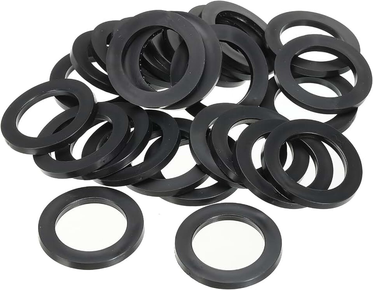 Platte rubberen afdichting M30, 100 stuks, binnendiameter 30 mm, buitendiameter 39 mm, dikte 3 mm, afdichting voor kraan, waterslang, bevestigingsbout, zwart