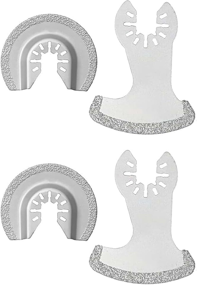 4 Stks Oscillerende Grout Removal Blade, Halve Cirkel Diamant Multi-Tool Zaagblad Snijgereedschap Voor Gips Mortel Verwijderen (Scherp Slijpen)