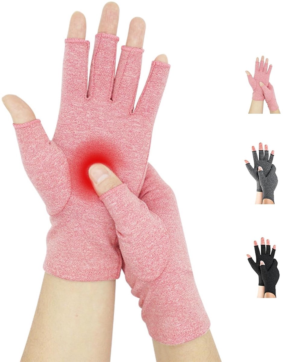 Handschoenen 1 paar vingerloze compressiehandschoenen voor vrouwen en mannen voor reumatoïde artrose Ziekte Raynaud Verlichting Ademend Autorijden Keukenwerk Dagelijks
