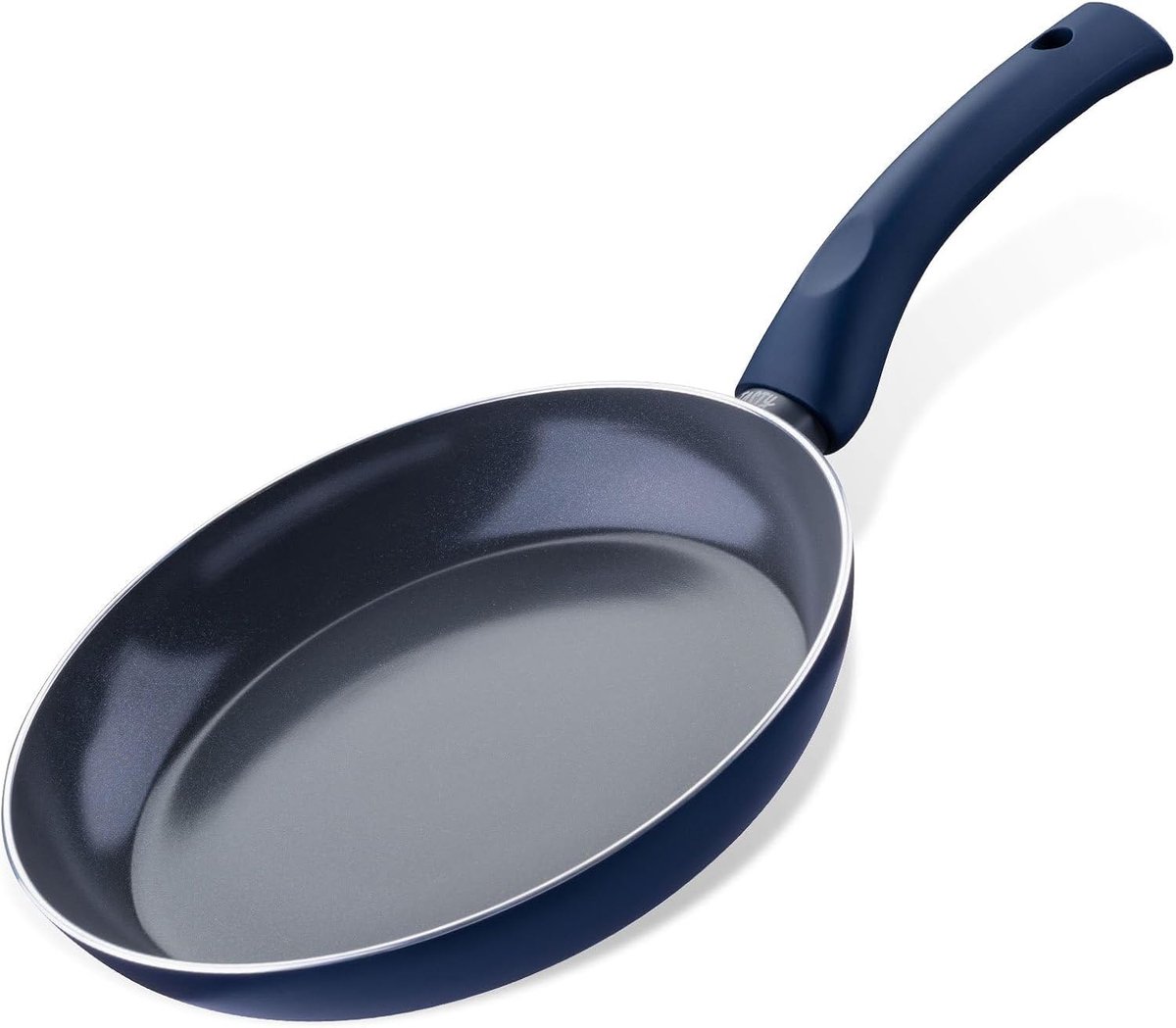 Ocean Blue Antiaanbakpan, 24 cm, hoogwaardige pan van gerecycled aluminium met keramische antiaanbaklaag, ook geschikt voor inductie, PFAS-vrij, blauw/grijs