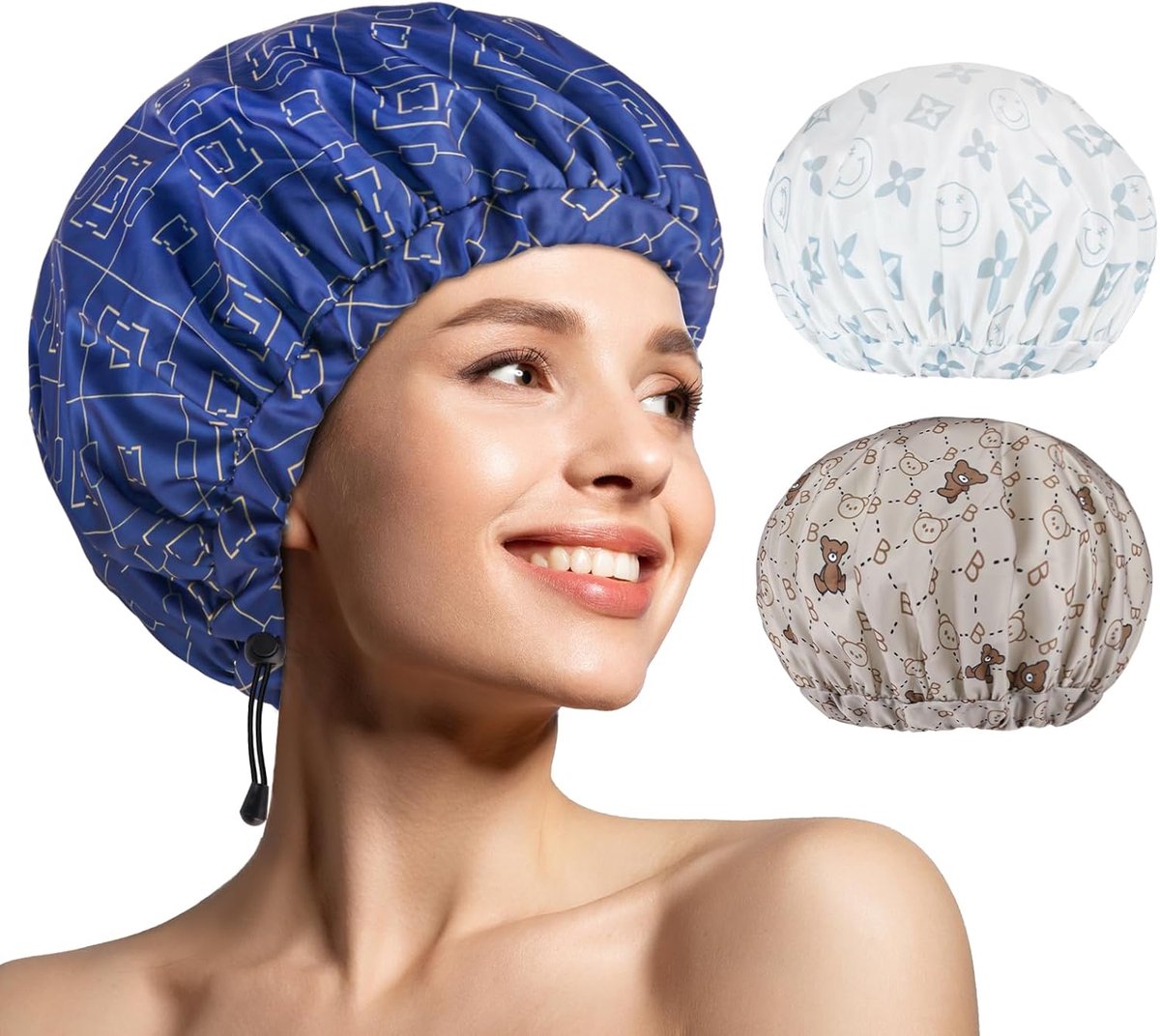 Bonnet voor kinderen baby, zachte en verstelbare elastische band, slaapbonnet voor meisjes, jongens, peuters, kinderen, krullend haar