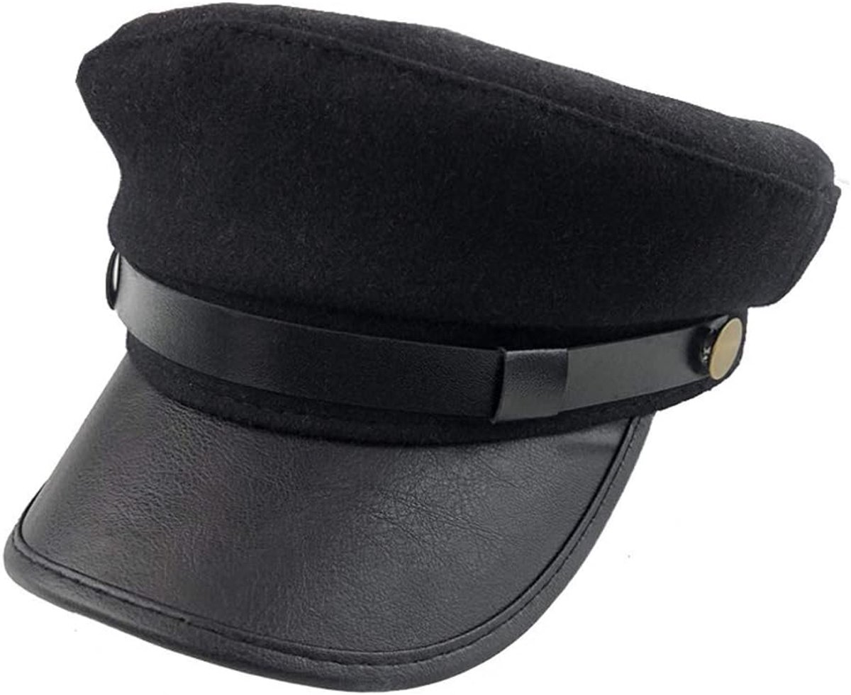 Ericotry 1 stuk retro militaire hoed, bestuurdershoed, vissershoed, dwergmuts, keeperhoed, kostuumhoed voor mannen en vrouwen (zwart)