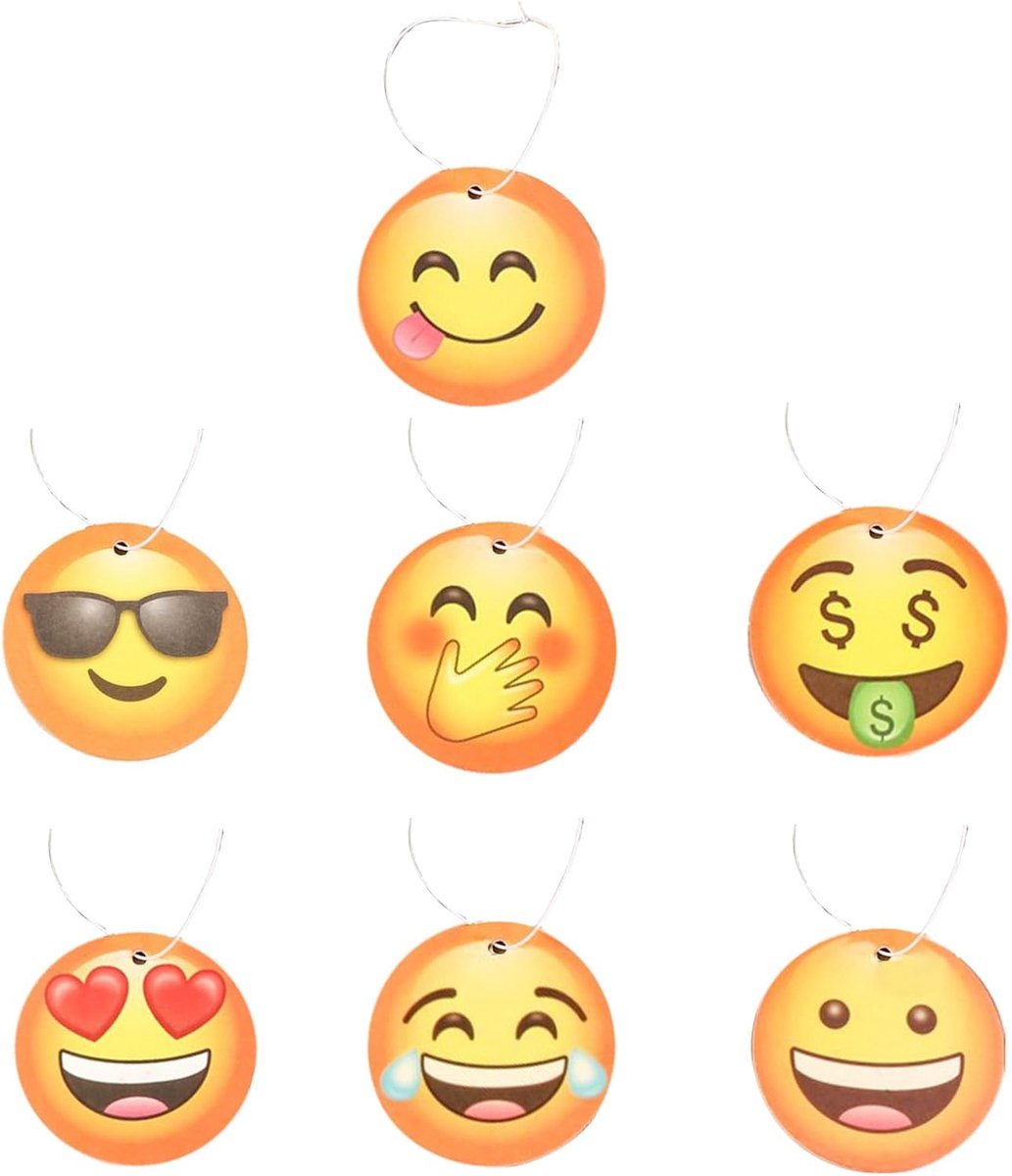 14 PCS Terug naar resultaten - Smiley Papier Kokosnoot Luchtverfrisser voor Auto - Geurboompje voor Achteruitkijkspiegel - Langdurige Frisheid