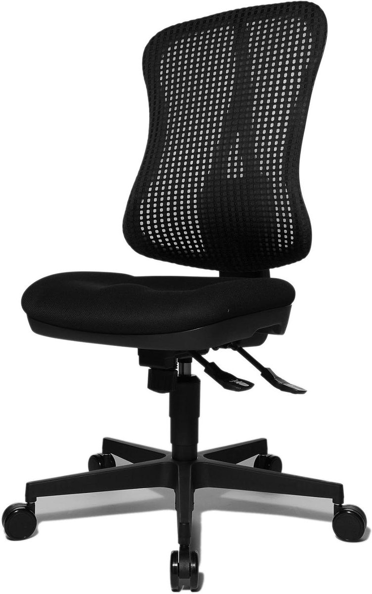 Bureaustoel - Ergonomische stoel - Comfortabel werken - Puntsynchroon mechanisme - 70 x 47 x 113 cm - Zwart