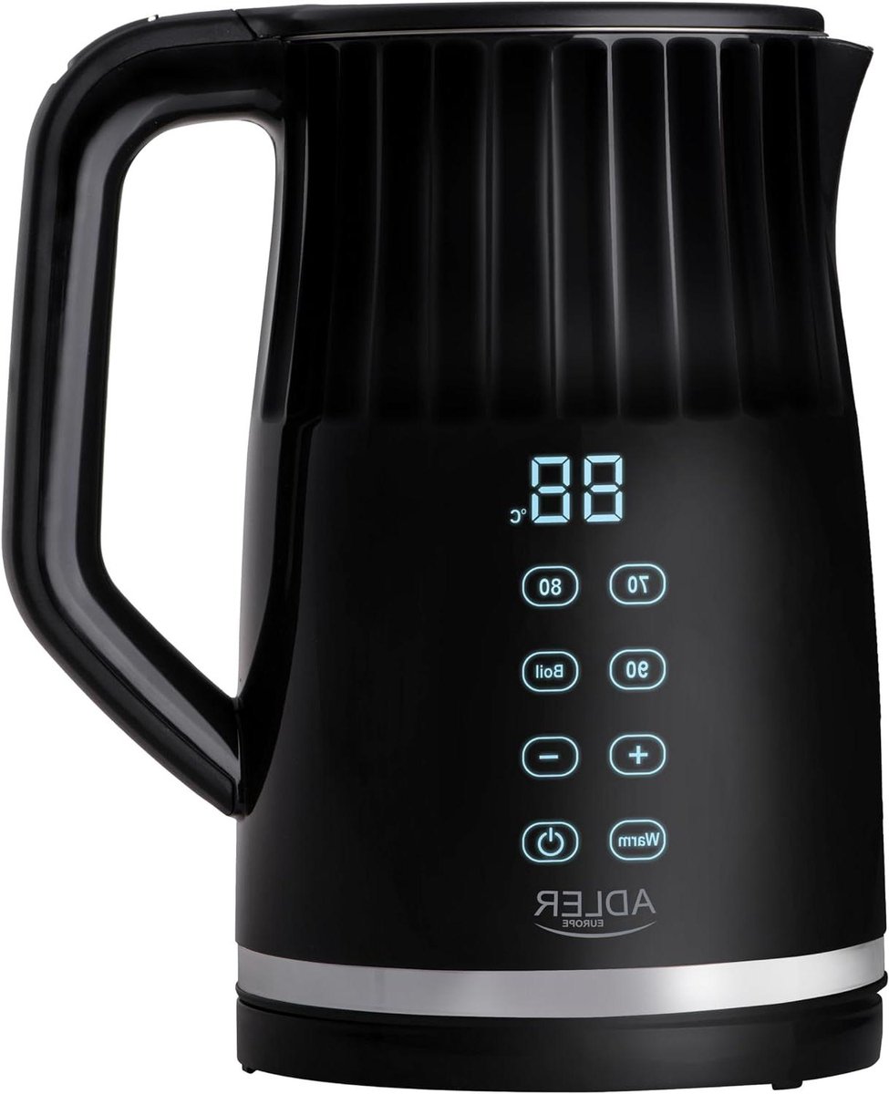 Waterkoker met LED - Temperatuurregeling - Dranken Bereiden - Dubbelwandig Cool-Touch - 1.7 Liter - Zwart
