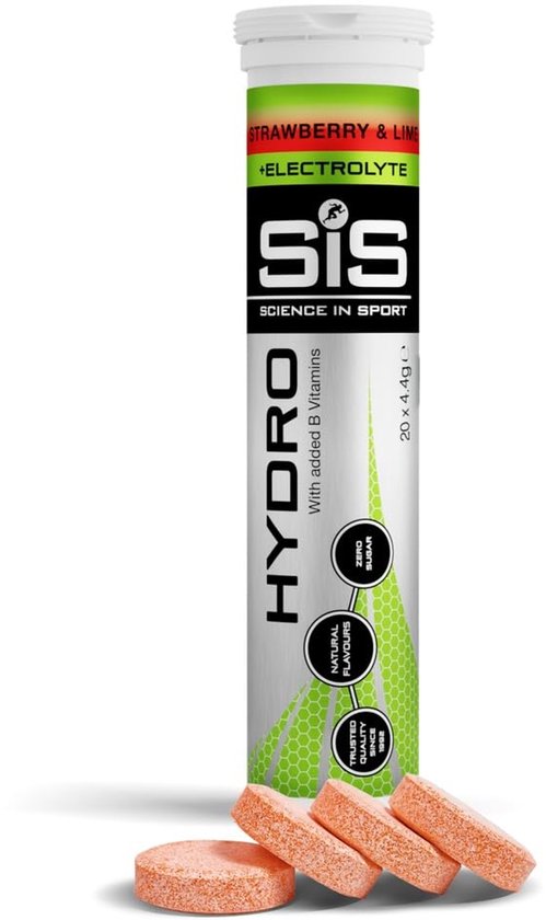 SIS Hydro bruistabletten met aardbei- en limoensmaak, 20 stuks.