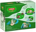Schleich Farm World speelset met katten, klimtoestel, glijbaan en wip.