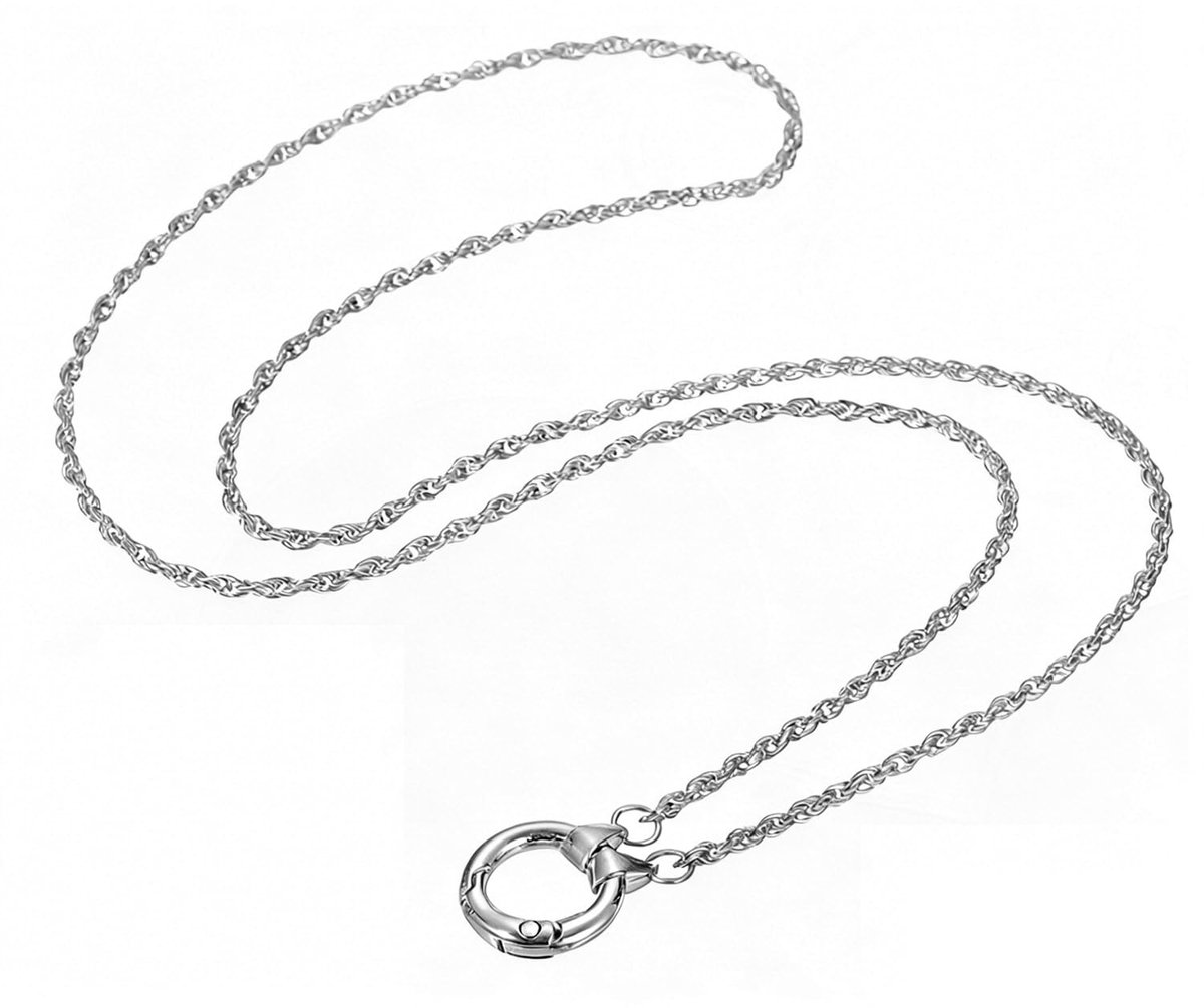 Brillenkoord met Ringen, Anti-Verlies Brilketting voor Zonnebril en Leesbril | Stijlvolle Oogbril Houder voor Dames (Zilver)