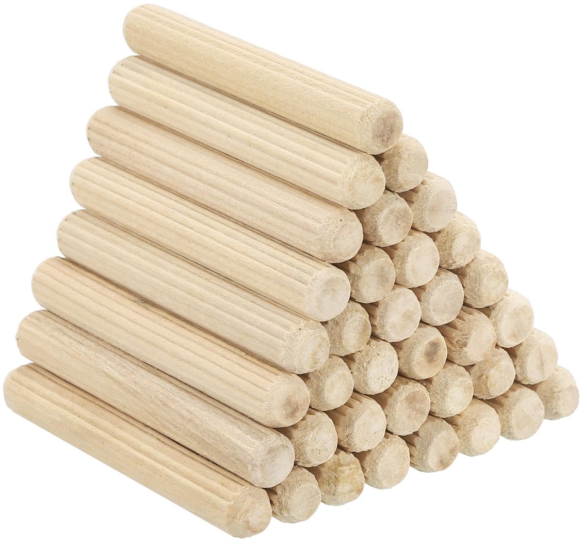 Houten deuvelset, ribbelhouten pluggen met groeven voor timmerwerk, meubels, deur, kunsthandwerk, projecten