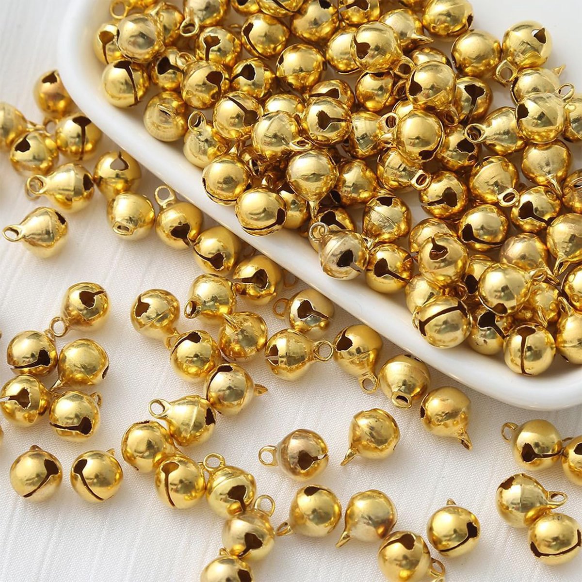 Belletjes om te knutselen, metalen belletjes met roestbescherming, voor doe-het-zelf kerstdecoratie en kattenspeelgoed, 12 mm