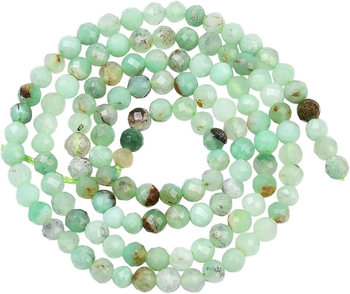Kralen Ronde Rondelle Gepolijste Kristal Gefacetteerde Chalcedoon Edelstenen Losse Spacer kralenstreng voor het maken van sieraden St. Patrick's Day Kunst