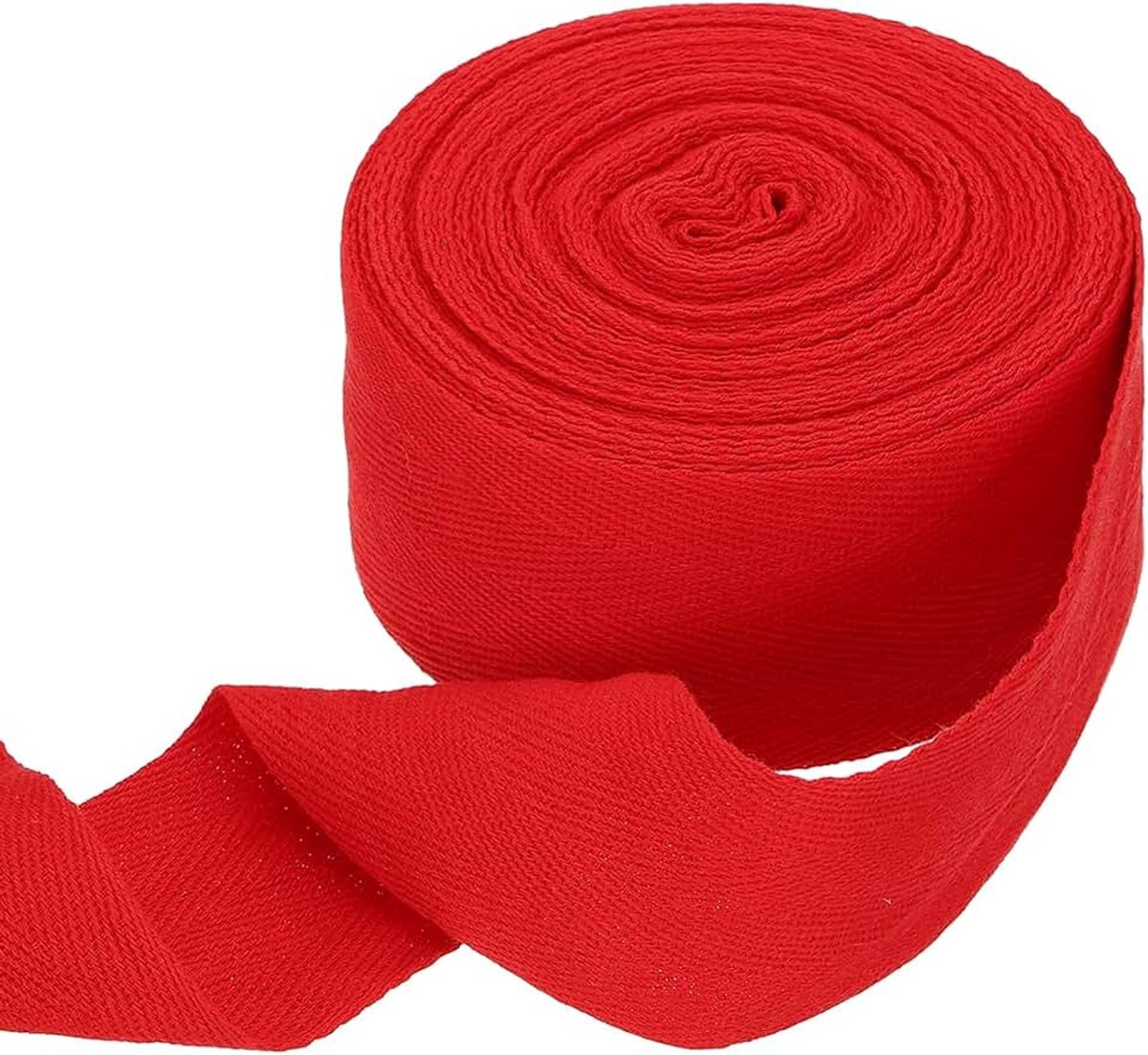 Rood katoenen lint, 50 mm x 10 m, visgraatta-biaisband, keperband, fijn weefsel om te naaien, accessoires voor knutselwerk, doe-het-zelf, geschenkverpakking, kleding