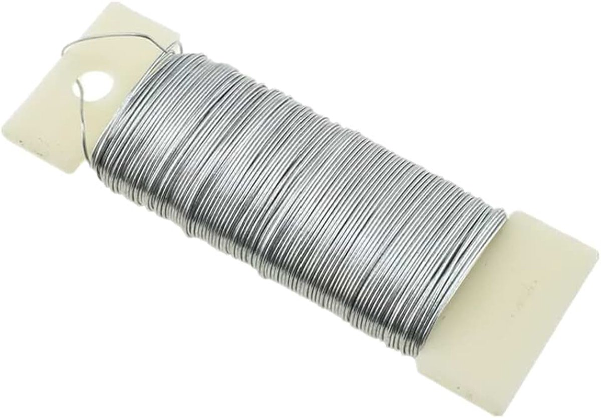 Draad, Ø 0,35 mm, knutseldraad, gemakkelijk te buigen, handwerk, metaal, voor het maken van sieraden, boeketten, kransen, kerstdecoratie