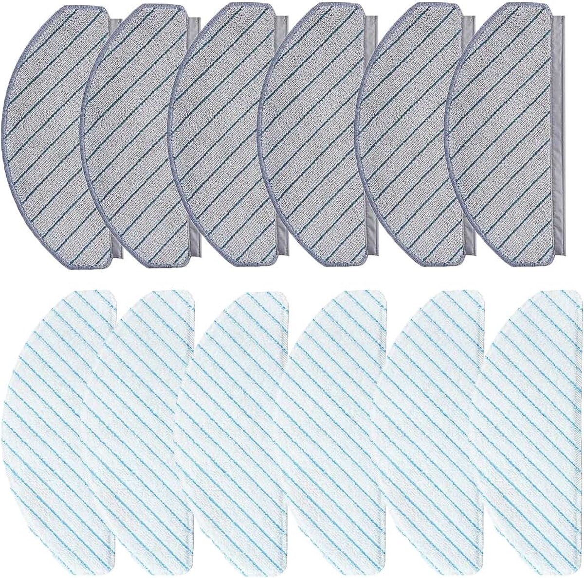 12 stuks wisserdoeken, accessoires voor Deebot Ozmo T10/T10 Plus reserveonderdeel voor robotstofzuiger, 12 wasbare microvezel-mopdoeken + 12 wegwerpdweilpads