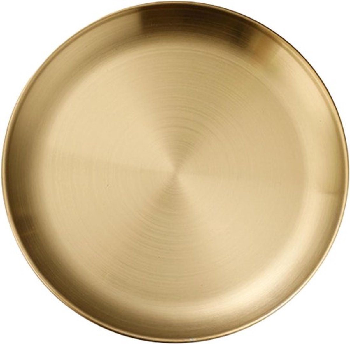 Gouden ronde dinerschotels van roestvrij staal voor thuisfeesten en camping - set van 4
