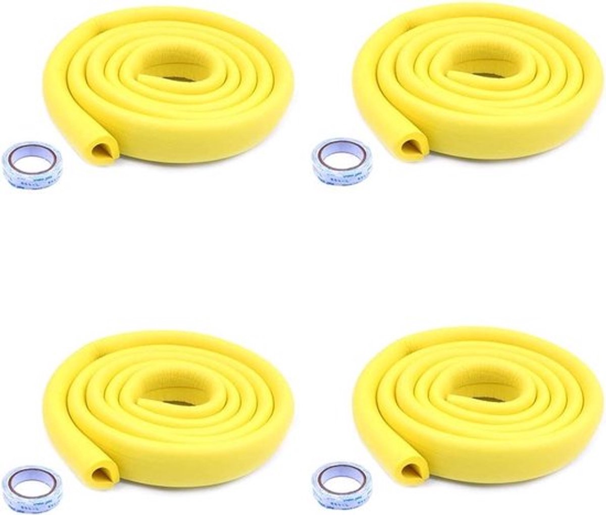 Babybeschermer set - 2 meter randbeschermers - Zachte hoekbeschermers - Dik en niet-giftig - Geel - Voor baby's, kinderen en kinderen