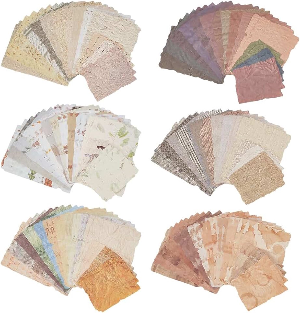 168Pcs 6 Stijlen Reliëf Scrapbook Papier Diverse Decoratieve Papier Vintage Bloemen Bladeren Getextureerd Gedrukt Journaling Scrapbooking Benodigdheden voor Planner Junk Journal Speciale