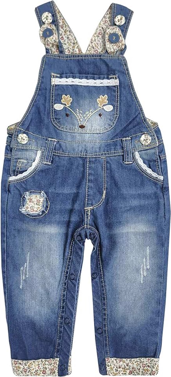 Babymeisje Jean overall, peuter denim schattige 3D Bunny outfit
