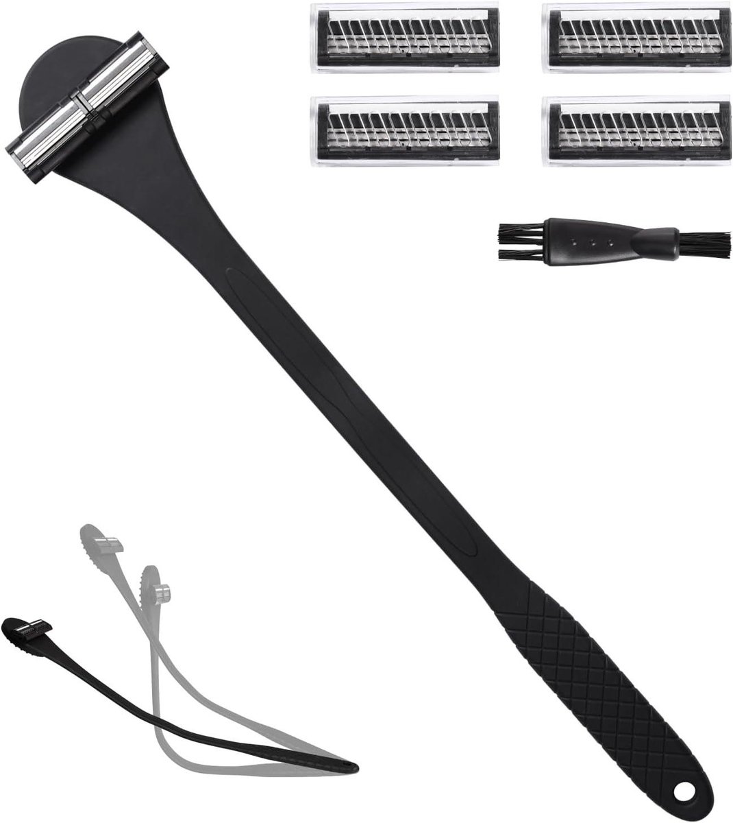 Rugscheerapparaat Heren - Lichaamstrimmer Opvouwbaar - Zelf Haren Verwijderen - Verstelbaar Hoekontwerp - 46 cm Lengte - Zwart