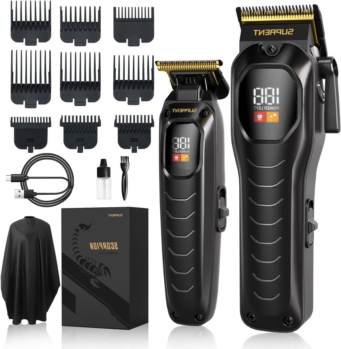 Professionele Haar trimmer - Kappersset Baardtrimmer - Thuis Kappersbezoek - Krachtige Motor - 3 Uur Werktijd - Zwart