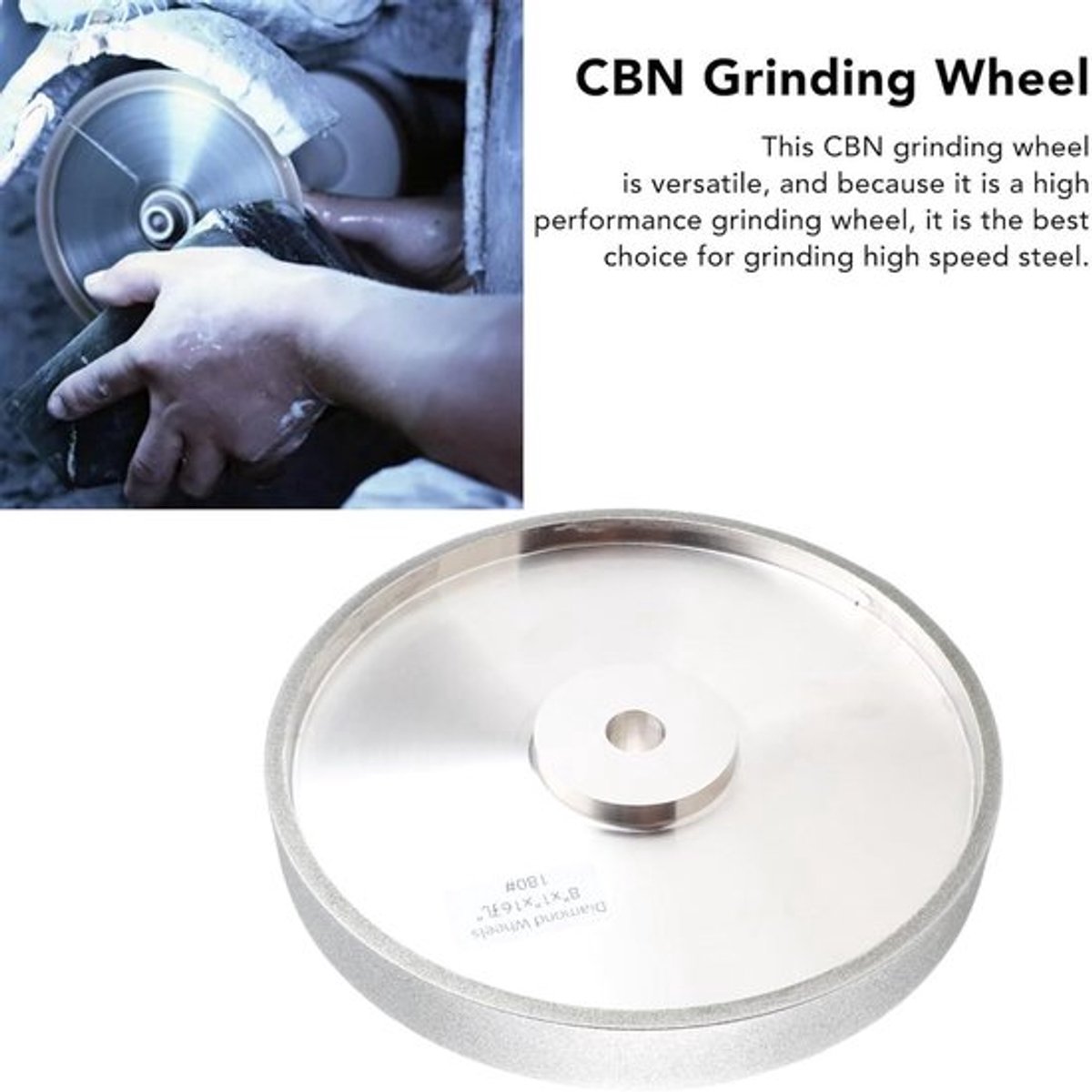 Slijpschijf 8 inch, Boornitride Materiaal, Korrel 180, Hoge Hardheid, Slijtvastheid, Metaalbewerking Gereedschap, Professionele Kwaliteit