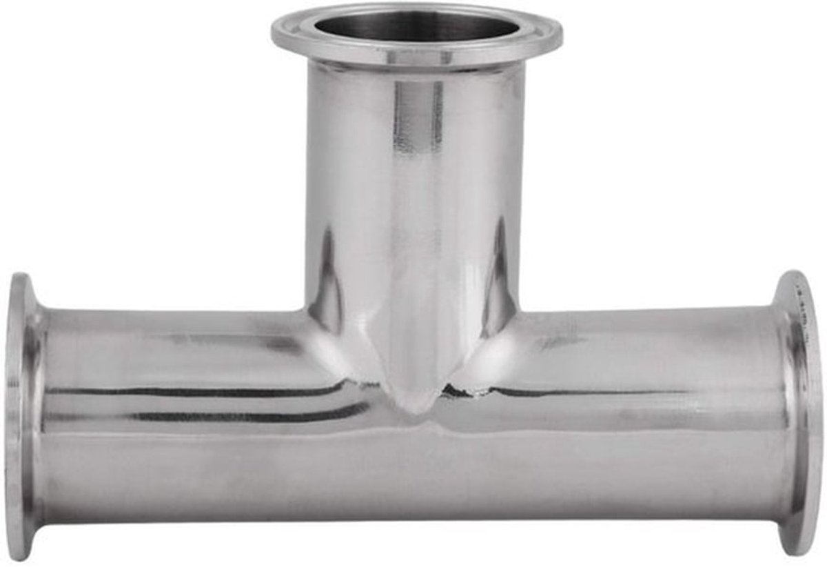 Klem Tee - Sanitaire Klem T-stuk 3-weg RVS 38 mm voor vloeistoffen