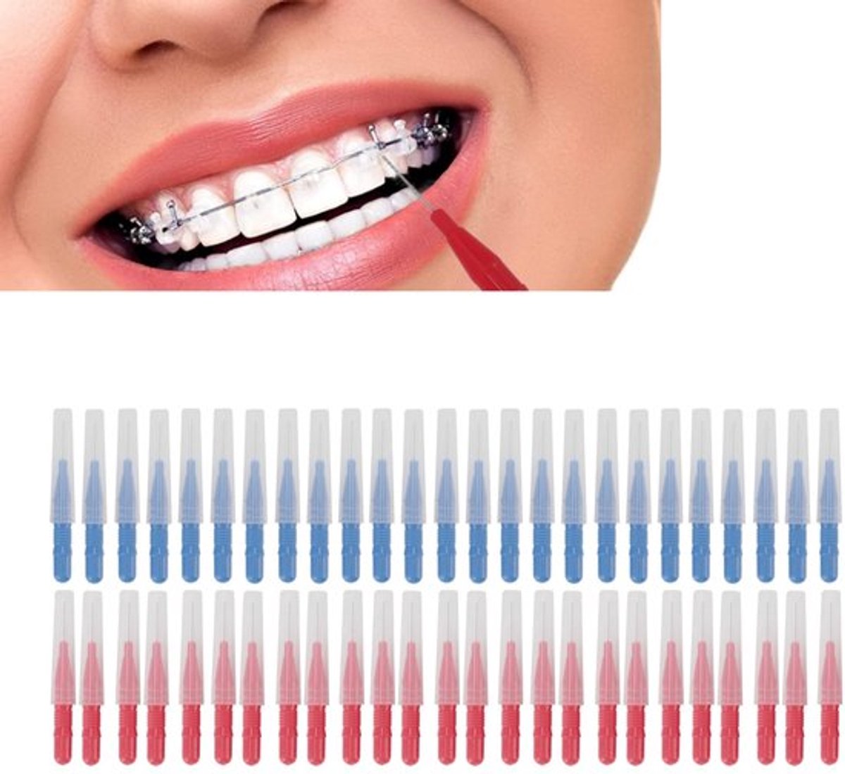 Interdentale Rager 50 Stuks - Tandenstoker - Tandzijde - Tandheelkundige Gezondheid - Draagbaar - Effectieve Mondhygiëne