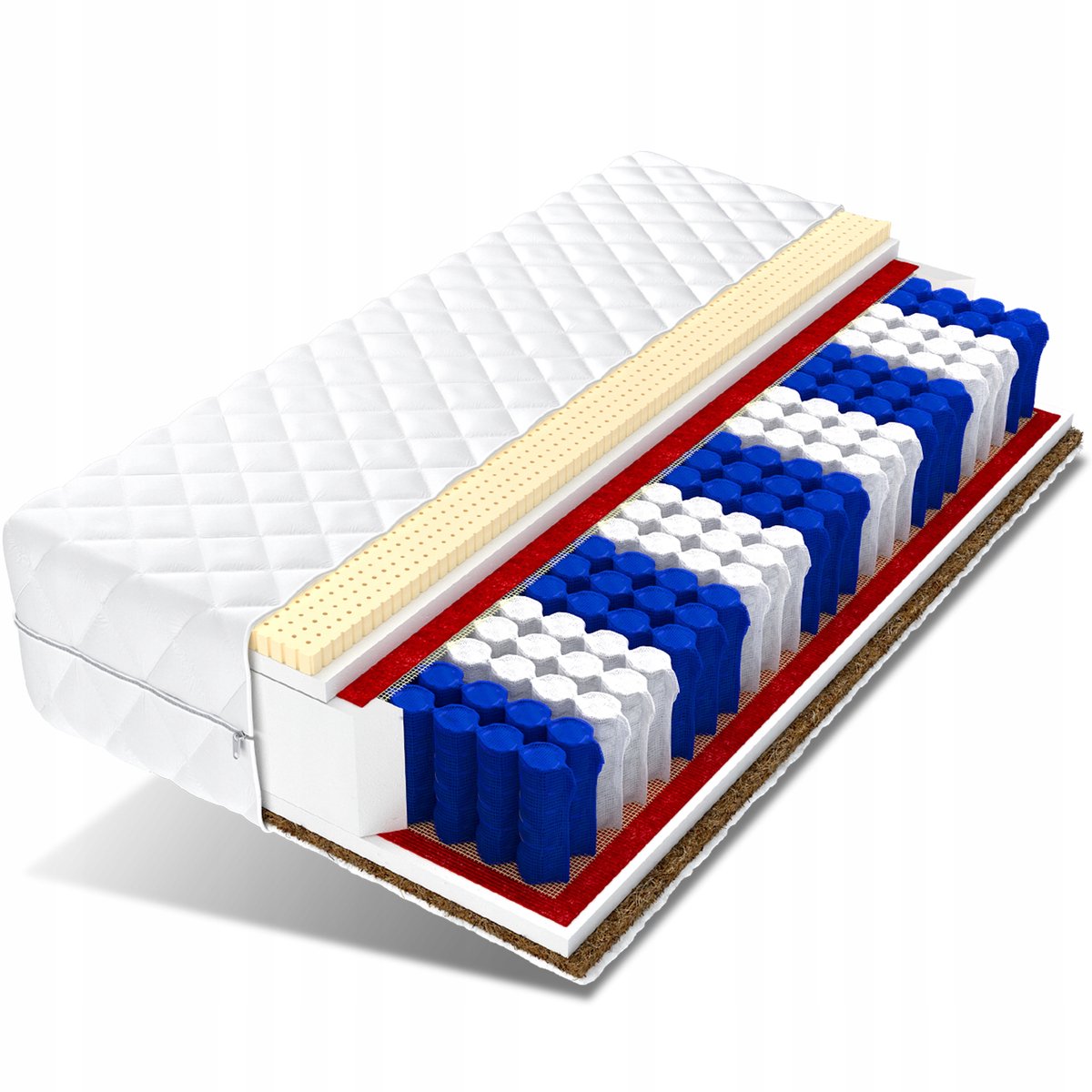 Syrius Matras 90x180cm - 7 Zones Pocketvering, Kokos, Latex