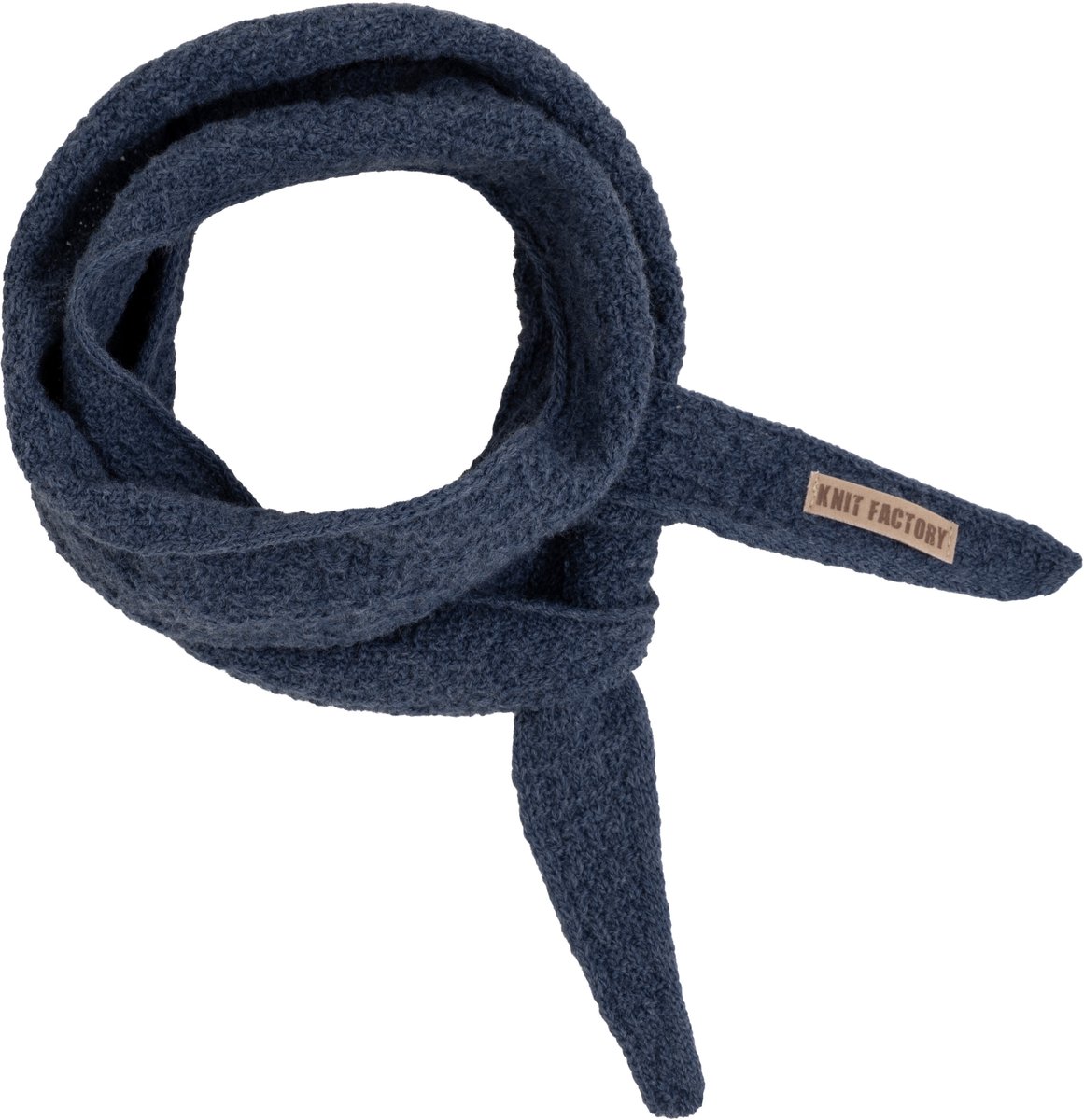 Knit Factory Sana Hals Sjaaltje - Jeans - 125x10 cm