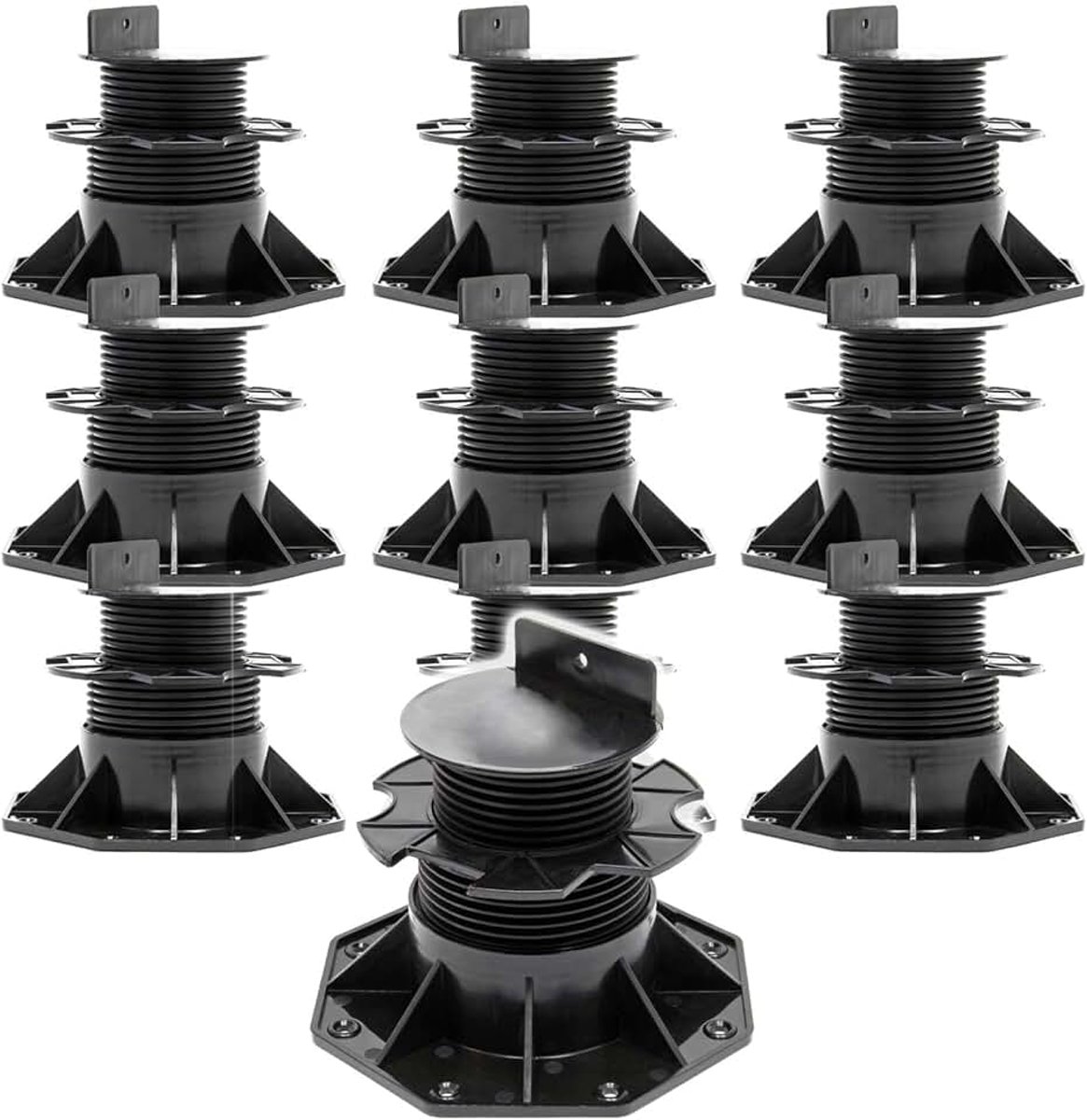 Terrasdragers 10-delige set tot 2700 kg in hoogte verstelbaar 60-128 mm dragers terras