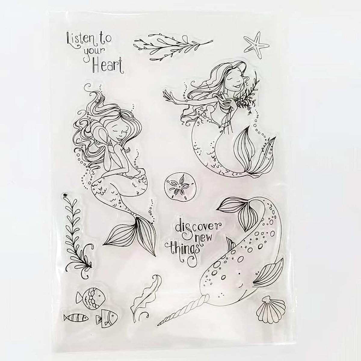 Welkom bij Joyful 1 stks Zomer Zee Mermaid Clear Stempel voor Kaarten Maken Decoratie en Scrapbooking 11x15cm