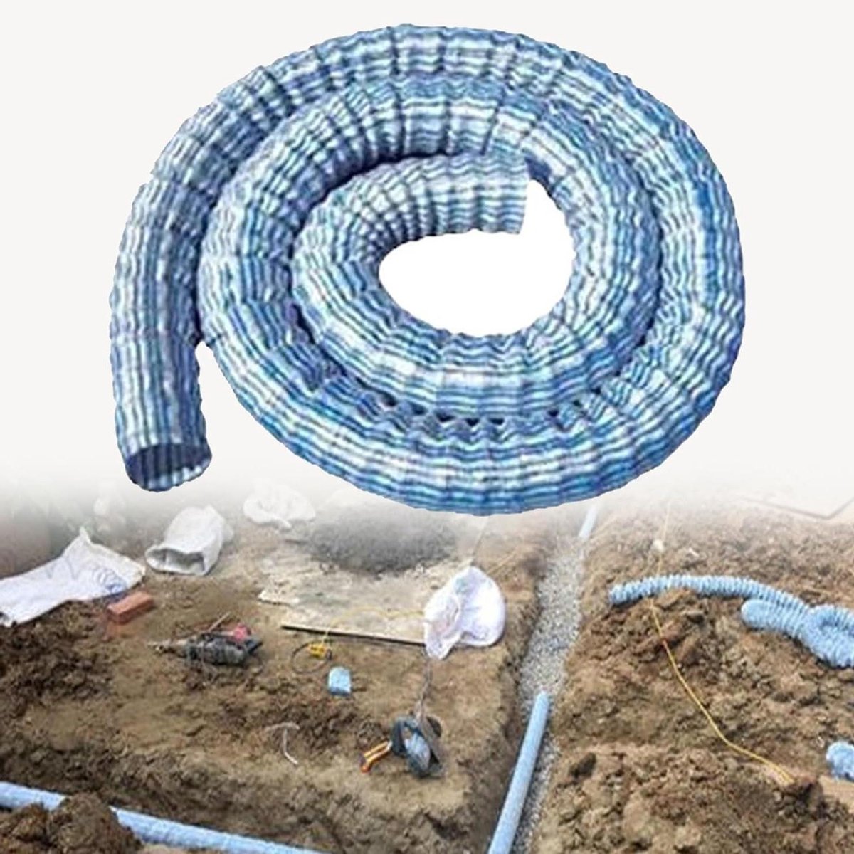 Tuinafvoerbuis - Drainageslang - Waterafvoer - Geperforeerd gegolfd ontwerp - 6 meter - Zwart