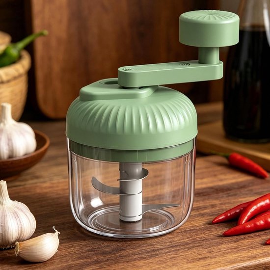 Handmatige Voedselhakker - Keuken Gereedschap - Snel Ingrediënten Snijden - Ruimtebesparend Ontwerp - 15x10x15 cm - Groen — afbeelding 3