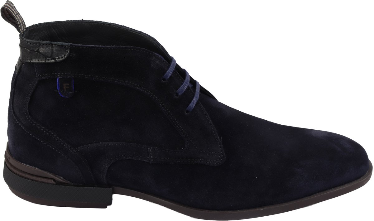 Floris van Bommel - De Hakker 01.03 - Veterboots Mannen - blauw nubuck/suede - 44