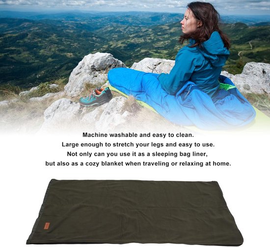 Dikke fleece voering - Reisdeken - Kamperen en reizen - Extra zacht materiaal - 38x16 cm - Groen — afbeelding 5
