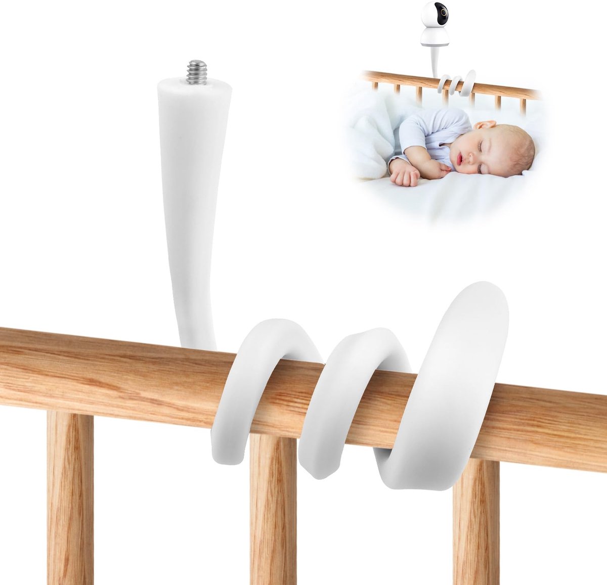 Flexibele babyfoon-houder - compatibel met 1/4 inch schroefdraad - verstelbaar en stevig - optimaal zicht op je baby - SnelShoppen