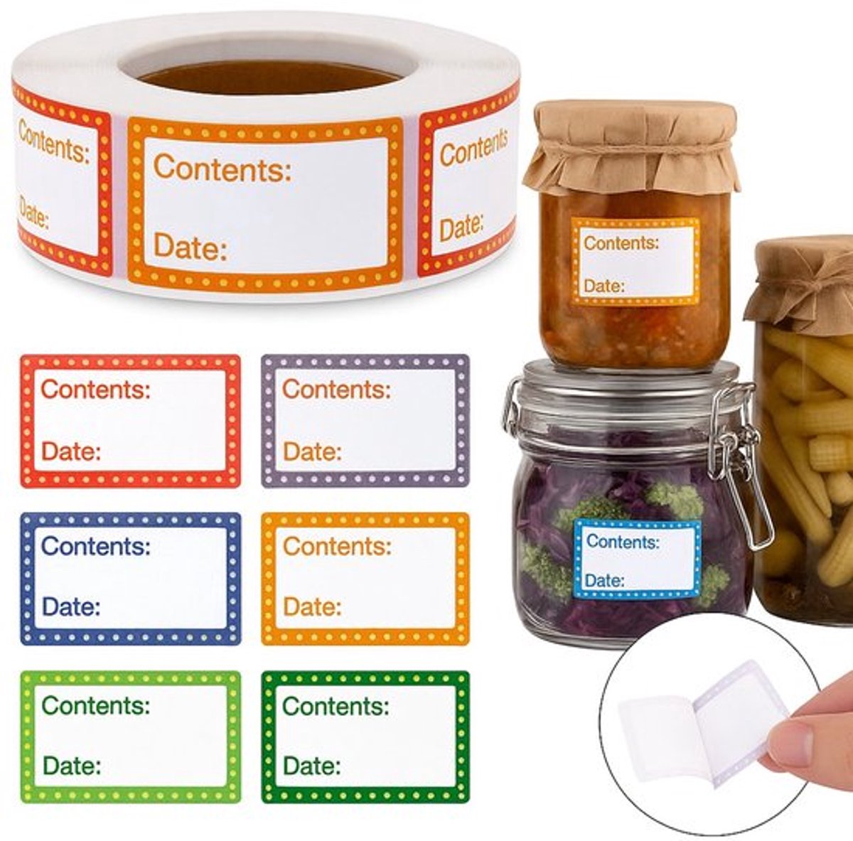 1 stuk- Bevroren etiketten - Bevroren stickers - Labels met houdbaarheid - Labels in blikken -500 stuks- Verwijderbaar - 4 x 2,5 cm - Makkelijk te schrijven en te onderscheiden - Kleur