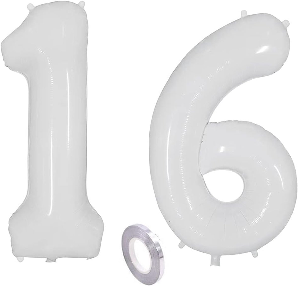 Verjaardagsdecoratie ballonnen 101 cm - cijfer 16 - voor jongens en meisjes - vrolijke 16e verjaardag decoratie - SnelShoppen