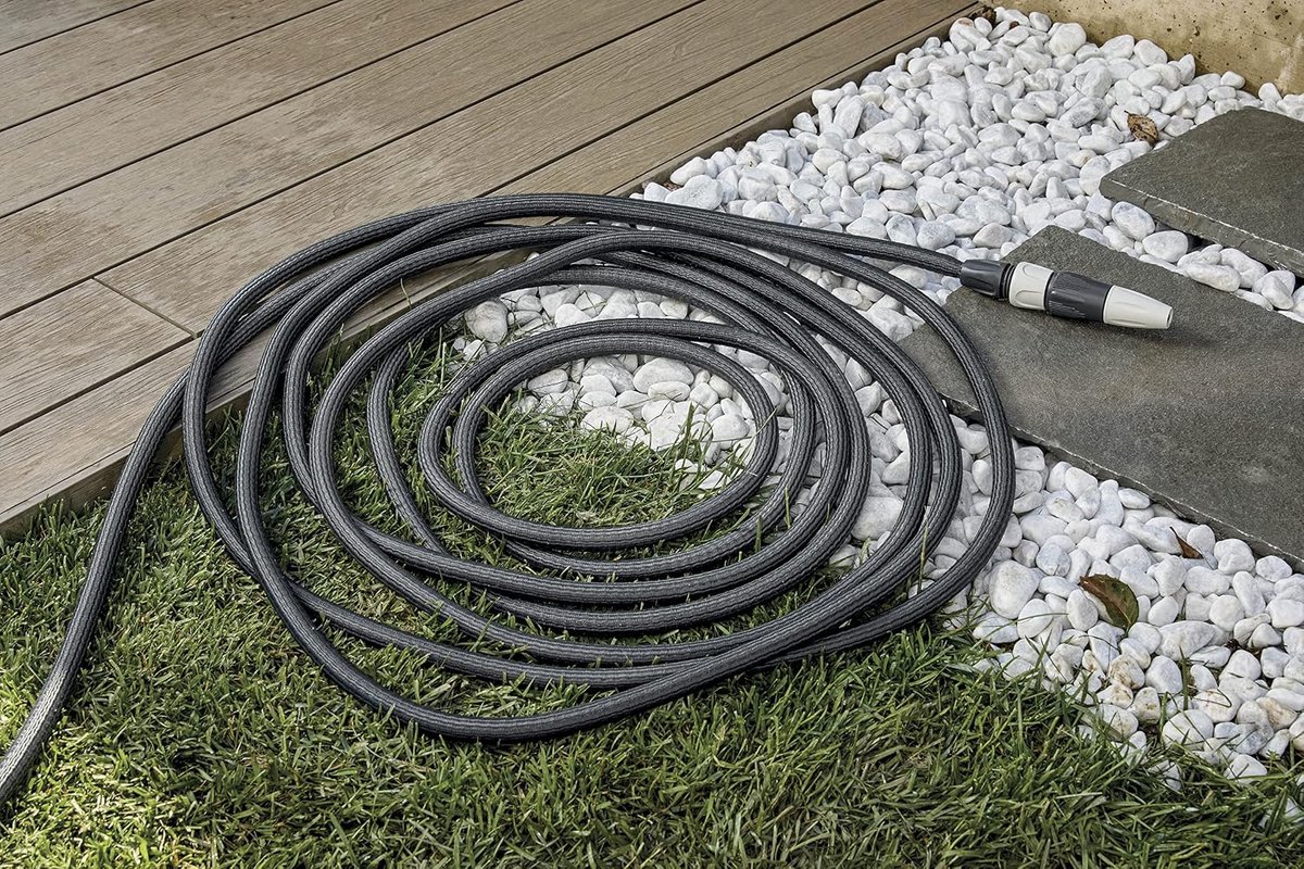 Rekbare Tuinslang - Stoffen Slang - Tuin Besproeien - Zelfuitschuivend - 25 Meter - Donkergrijs – foto 7