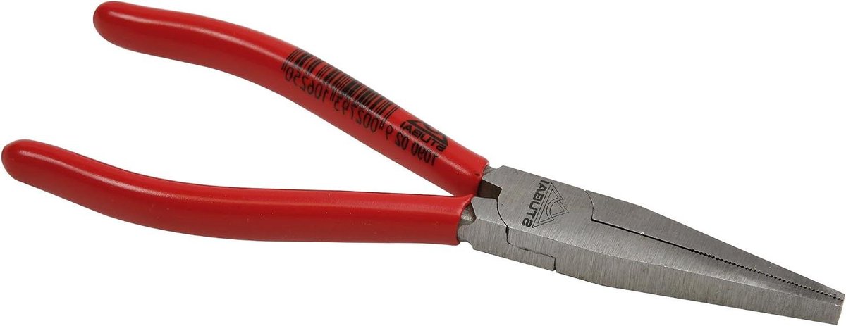 Platte Tang - Langbeck Tang - Precisiewerk - Gelegeerd Staal - 160 mm - Zilver/Rood