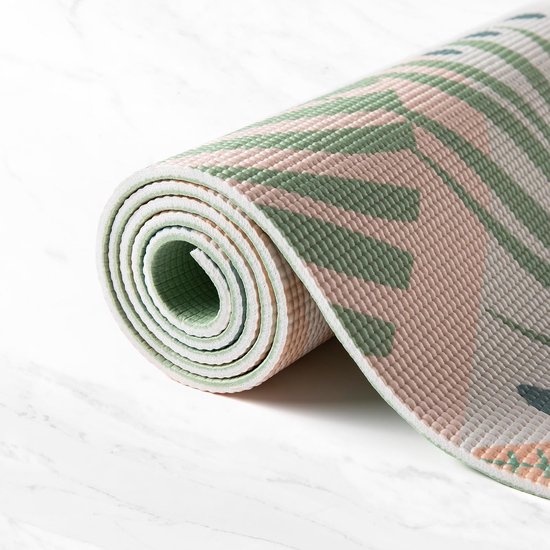 Yogamat - Oefenmat Fitnessmat - Yoga Pilates Meditatie - Antislip Vochtbestendig - 173x61cm - Palm van Yogamat — afbeelding 4
