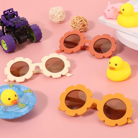 Ronde Bloem Kinderzonnebril voor Meisjes en Jongens - Perfect voor Strand, Vakantie en Feestjes van Merkloos — afbeelding 5