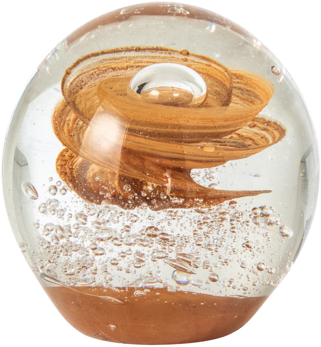 J-Line presse-papier Swirl Bal - glas - brons - small
