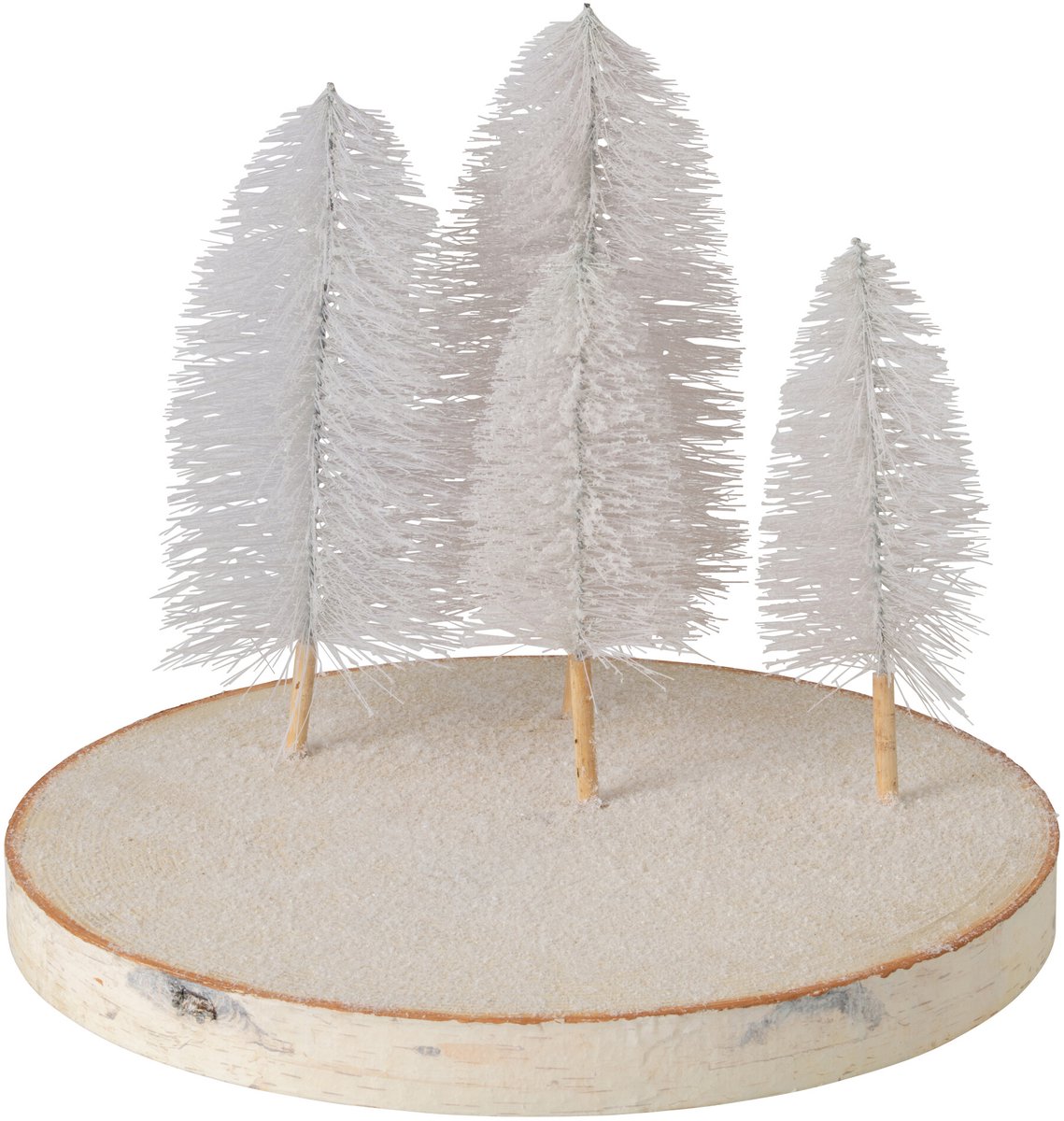 J-Line Decoratief dienblad met bomen - boomschors - naturel/wit - large