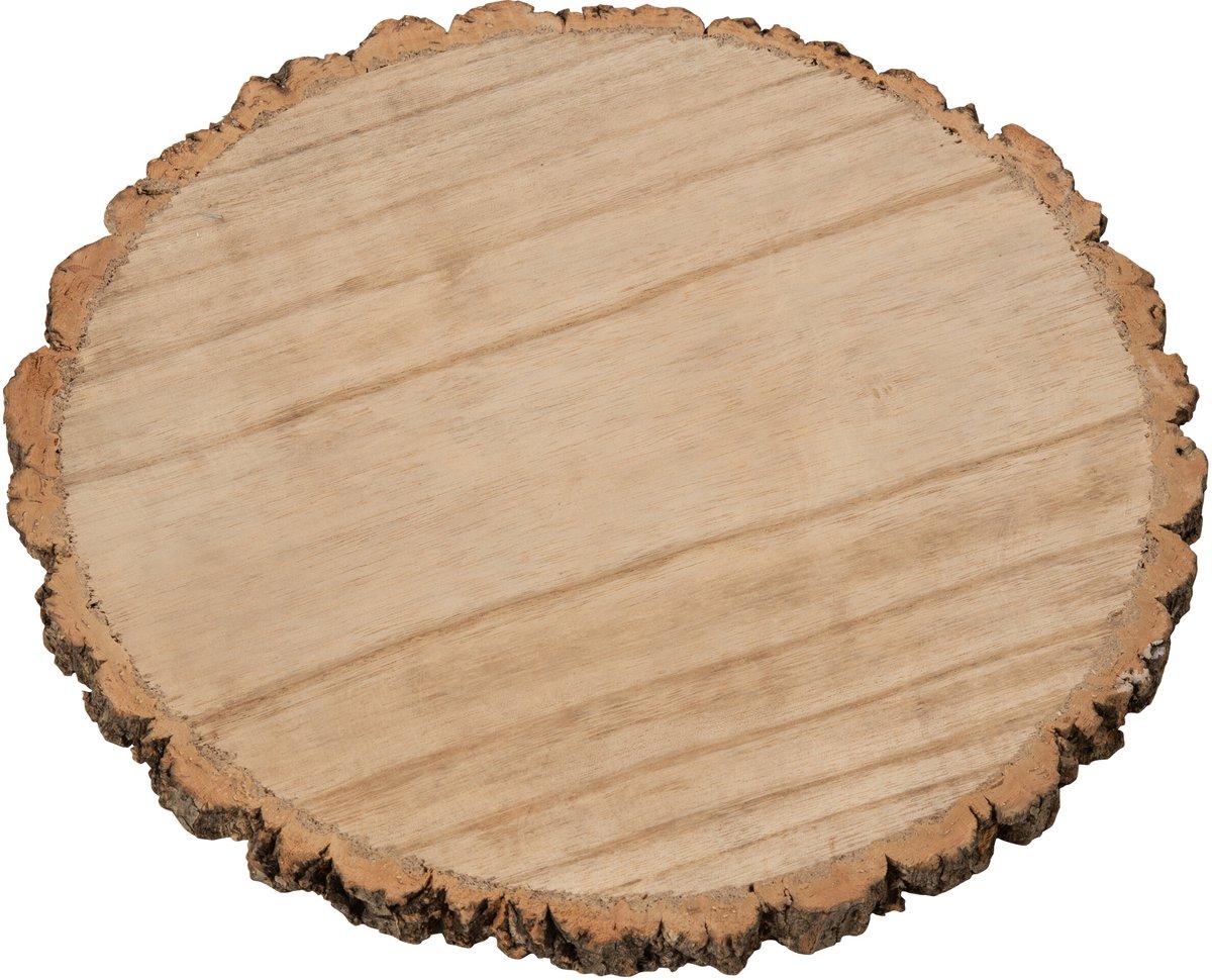J-Line decoratie schijf - hout - naturel - large
