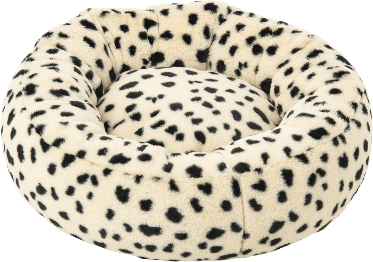 J-Line Kattenmand met dalmatiërmotief - polyester - wit/zwart