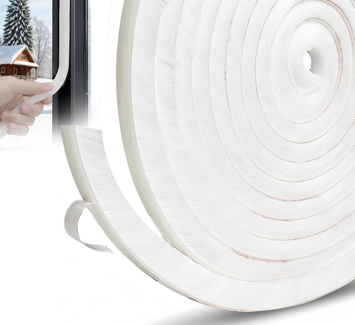 Thijox - 5m Tochtstrip voor Deuren en Ramen - Zelfklevende Borstelweerstrip - 9 mm (B) x 9 mm (D) Afdichtingstape - Wit - Ideaal voor Energiezuinig Wo