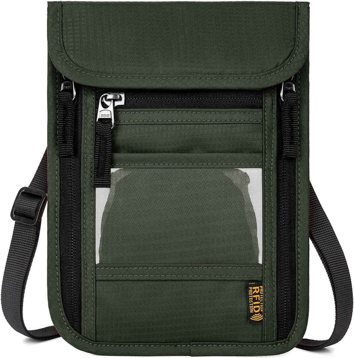 SnelShoppen - Travel Bag Safe RFID Blocking Passport Bag voor Dames en Heren - Waterdichte Nek Pocket - Diefstalbescherming voor Reisdocumenten, Telef